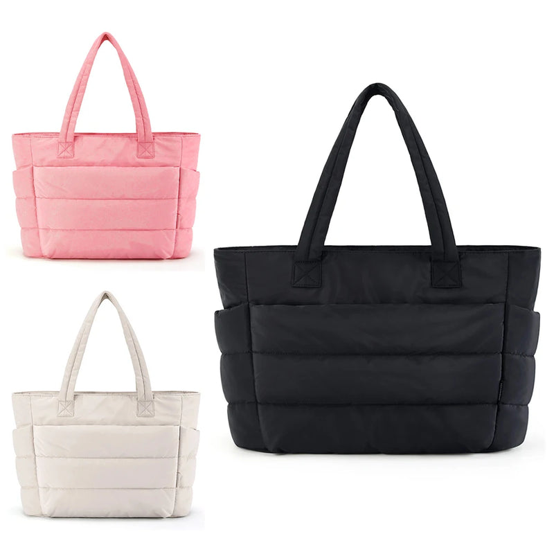 Women's Large Capacity Lightweight Fluffy Handbag Suitable For Travel, Work, Beach, Gym, Multifunctional Storage Bag