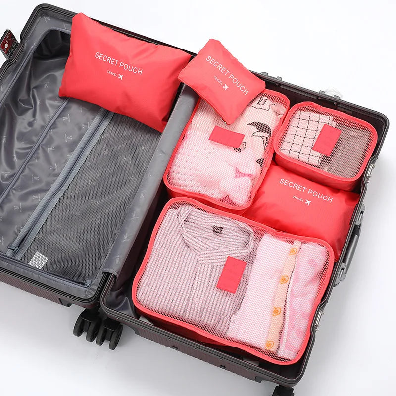 6pcs Set Travel Storage Bags Suitcase Packing Set Storage Cases Portable Luggage Organizer Clothes Shoe Foldable Organizer